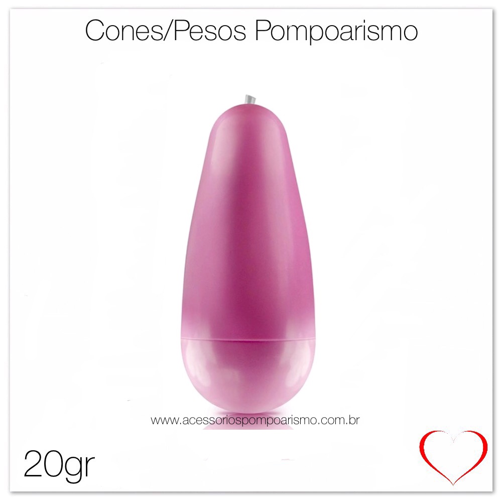 Cone Vaginal Rosa de 20gr para ganho de força vaginal no Pompoarismo desenvolvido especialmente para iniciantes