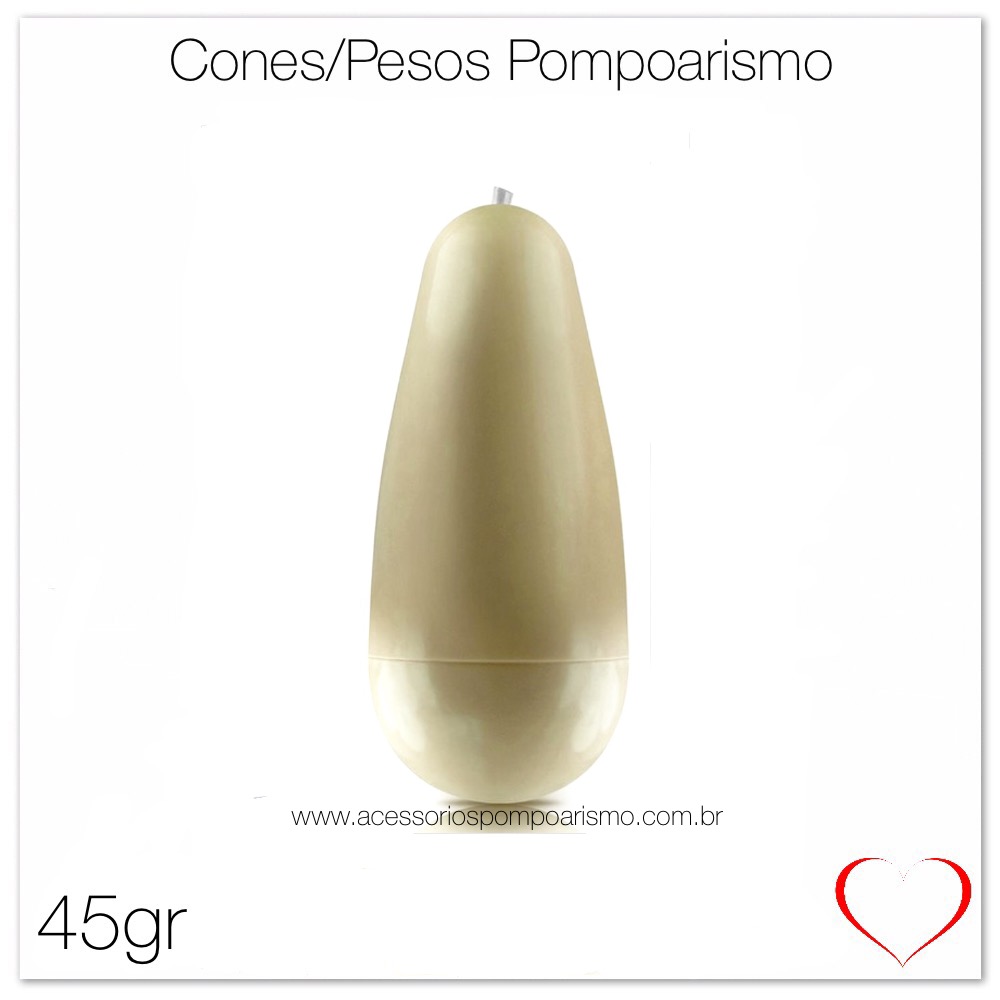 Cones Vaginas Marfim de 45gr para praticar o Pompoarismo e fortalecer os Músculos Vaginais
